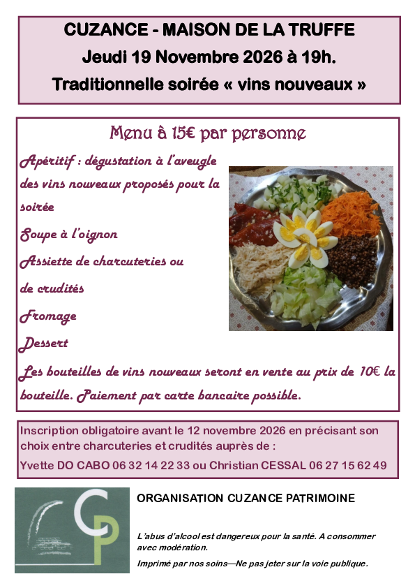 affiche avec tarif, menus et coordonnées